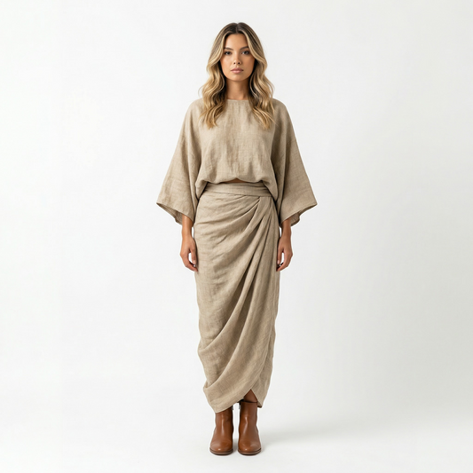 Vestido Largo Mujer de Lino y Algodón - Mavetta