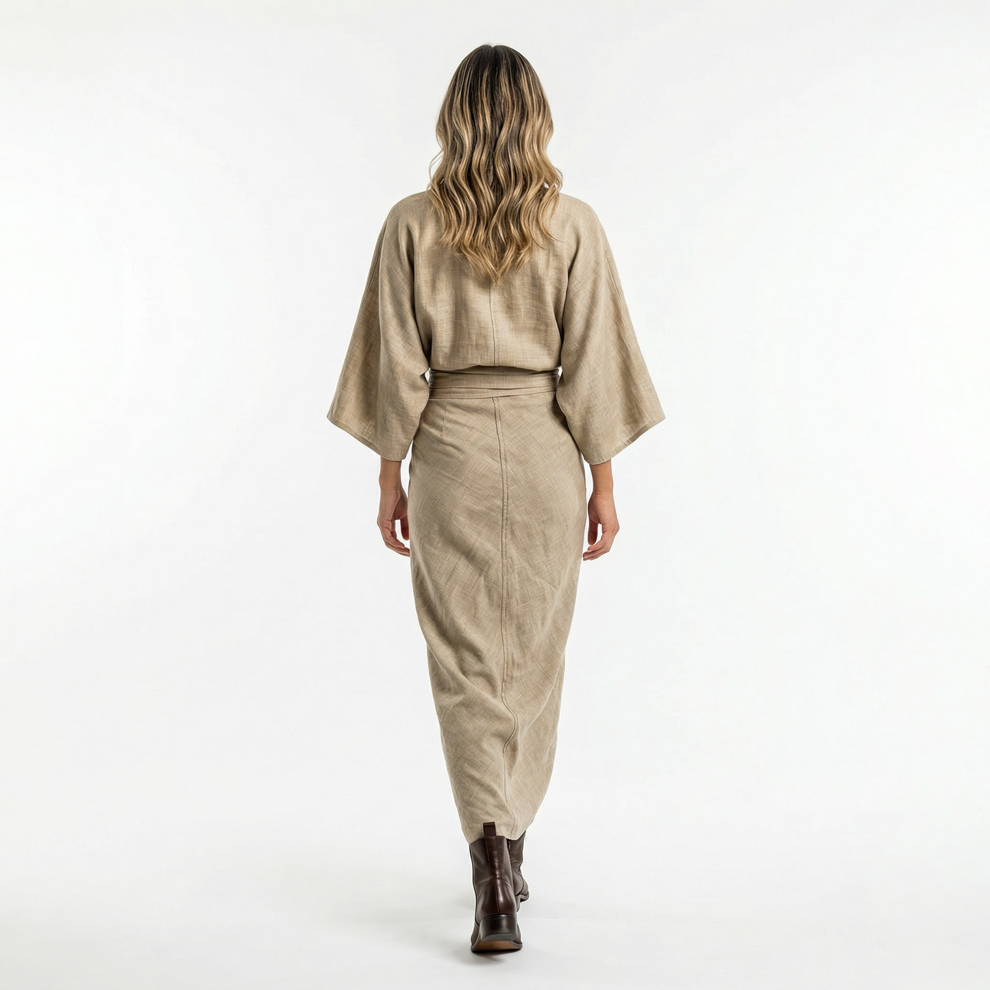 Vestido Largo Mujer de Lino y Algodón