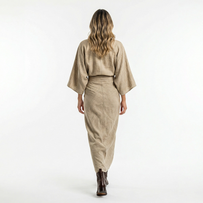 Vestido Largo Mujer de Lino y Algodón