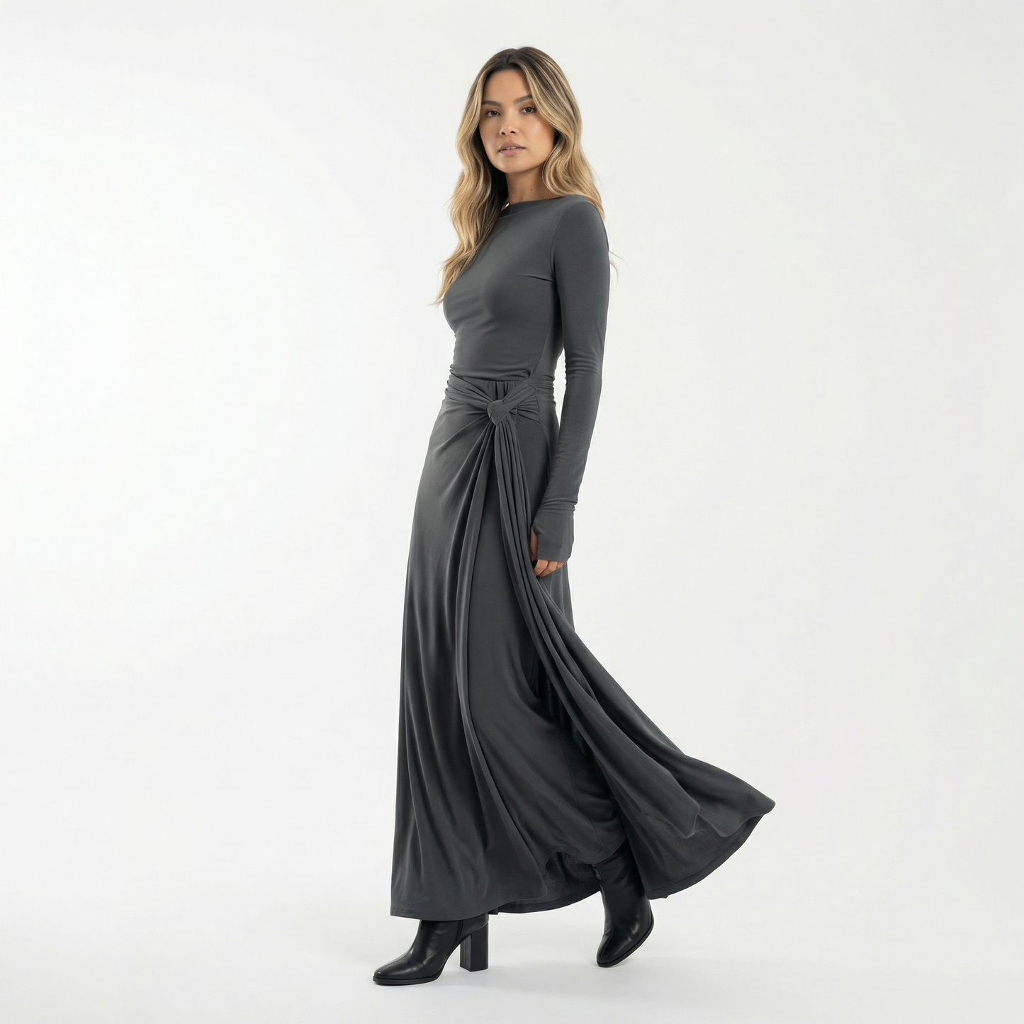 Vestido Maxi Mujer Cruzado Ajustado