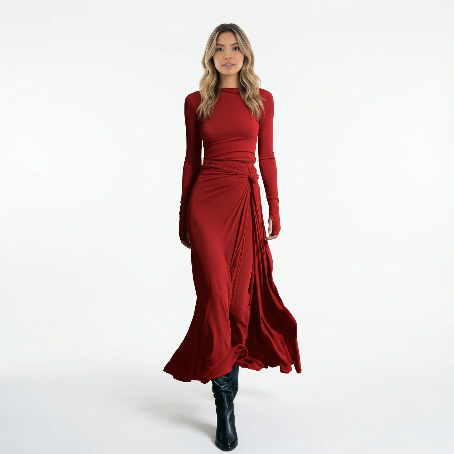 Vestido Maxi Mujer Cruzado Ajustado