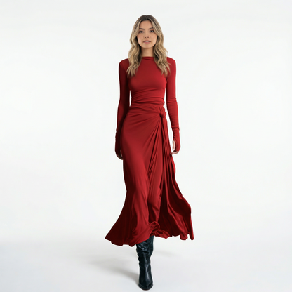 Vestido Maxi Mujer Cruzado Ajustado