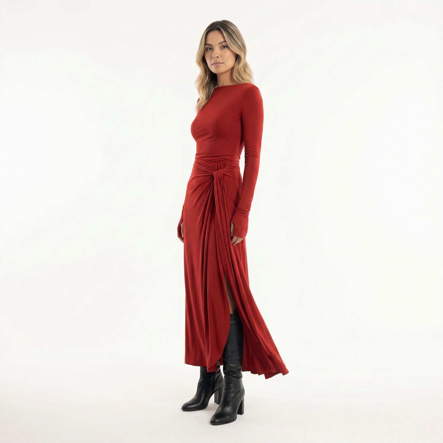 Vestido Maxi Mujer Cruzado Ajustado