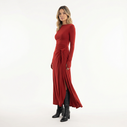 Vestido Maxi Mujer Cruzado Ajustado