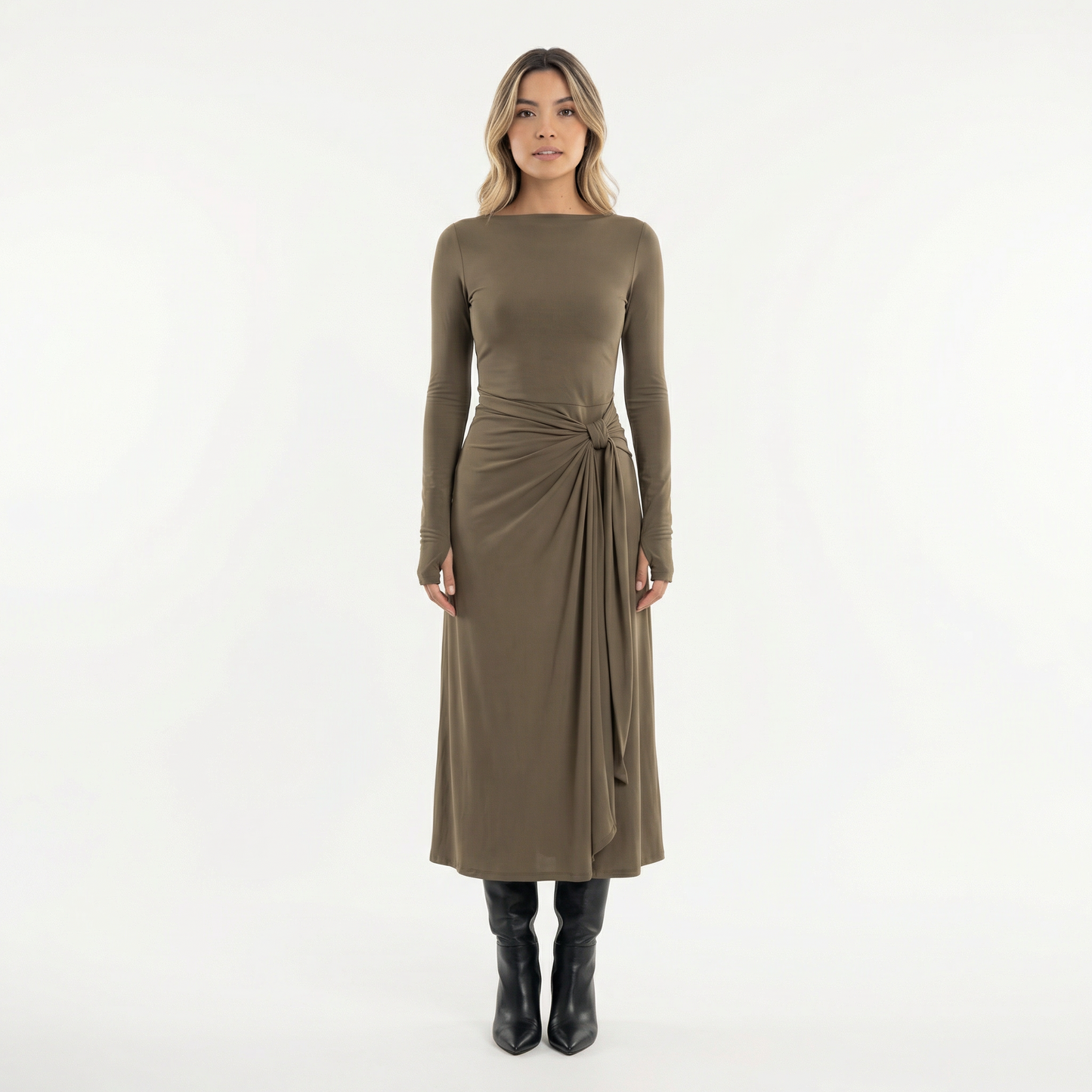 Vestido Maxi Mujer Cruzado Ajustado