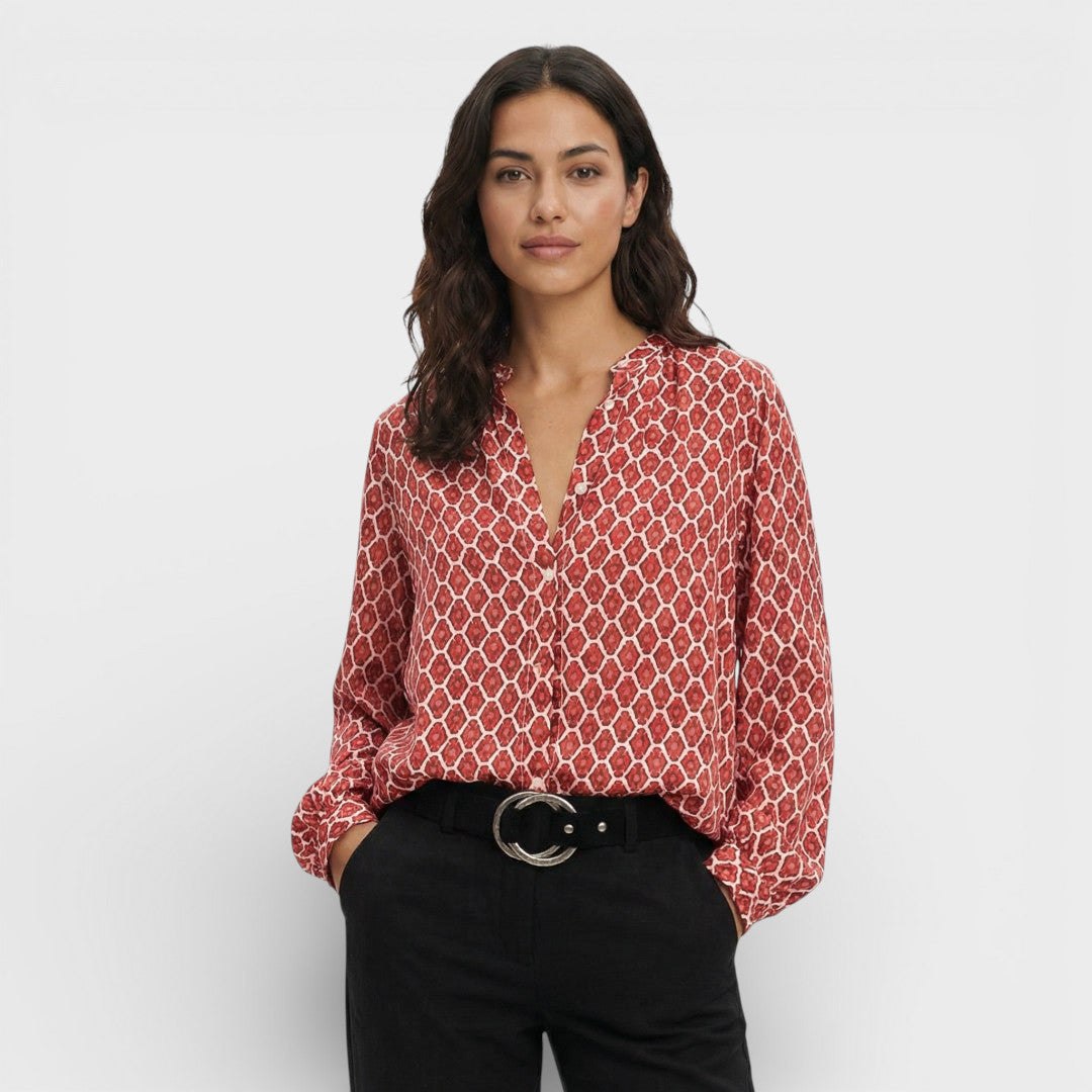 Blusa Mujer Fluida Escote en V