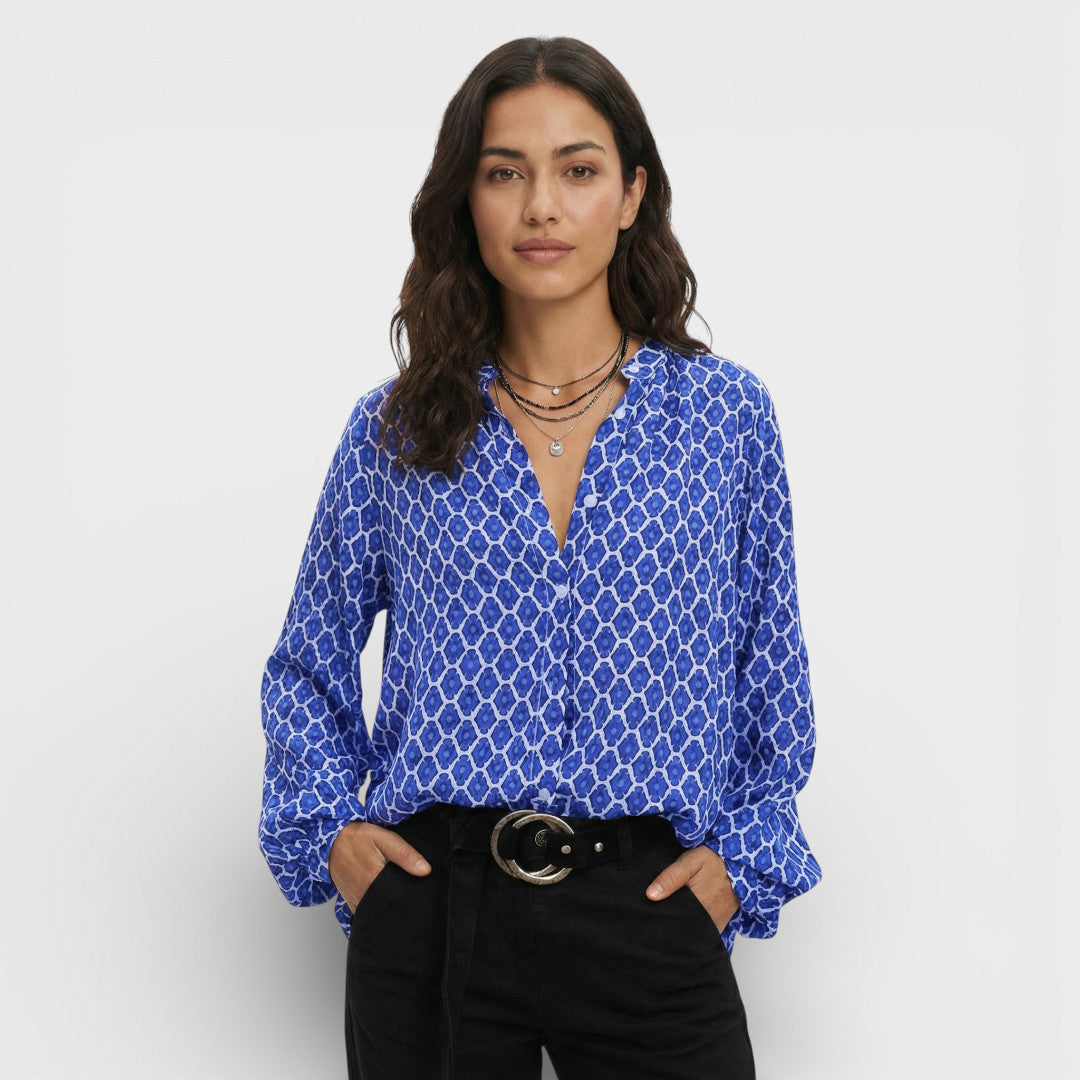 Blusa Mujer Fluida Escote en V