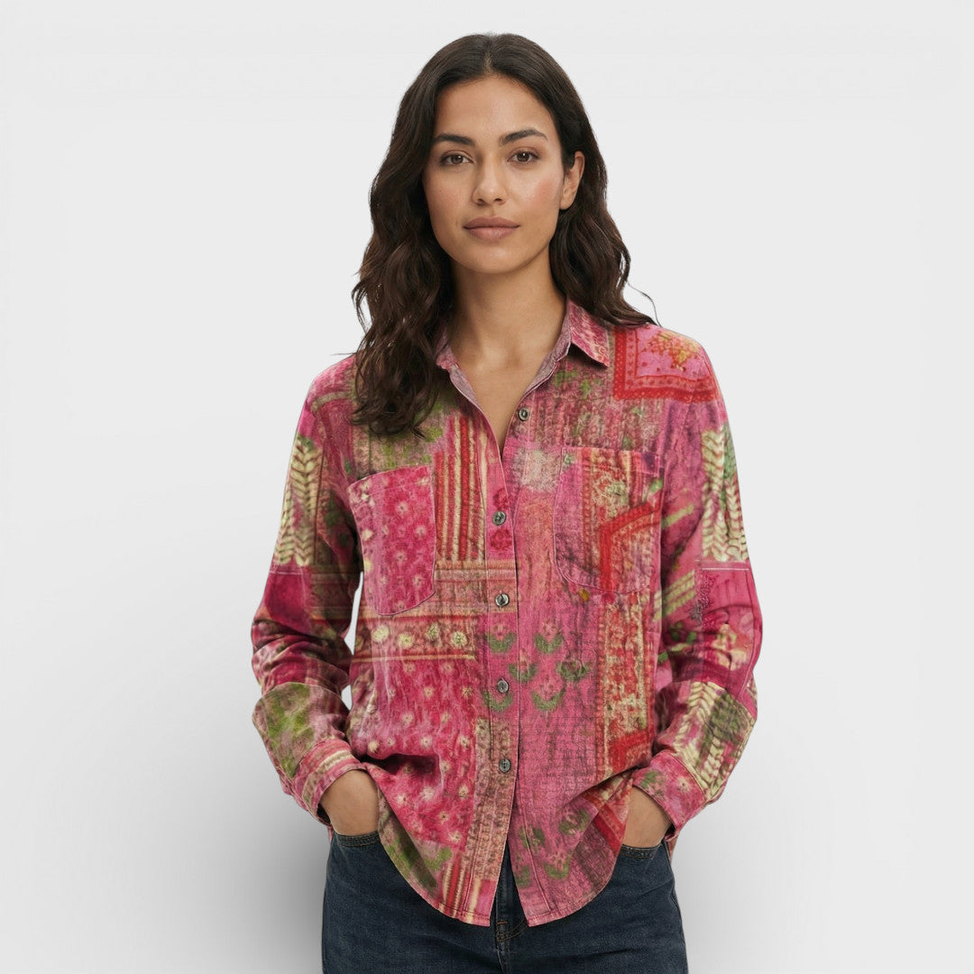 Camisa Mujer Algodón Botones Cuello Clásico