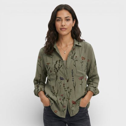 Camisa Mujer Algodón Botones Cuello Clásico