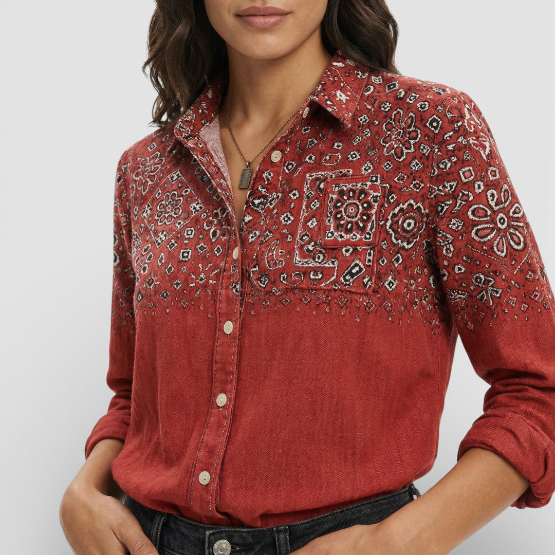 Camisa Mujer Algodón Botones Cuello Clásico