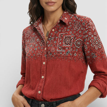 Camisa Mujer Algodón Botones Cuello Clásico