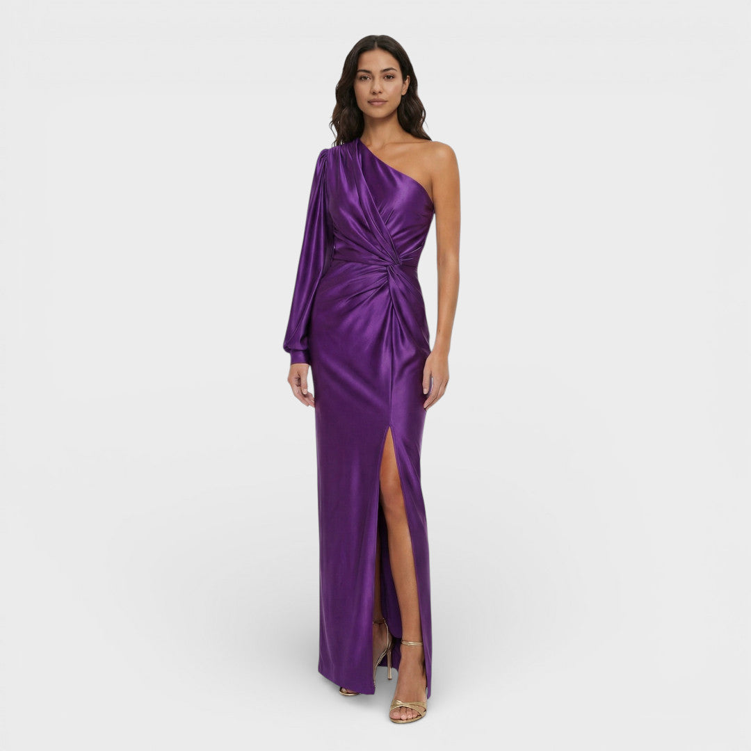 Vestido Largo Mujer Un Hombro Ajustado - Mavetta