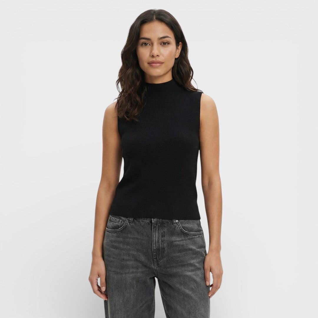Chaleco Mujer de Punto Cuello Alto