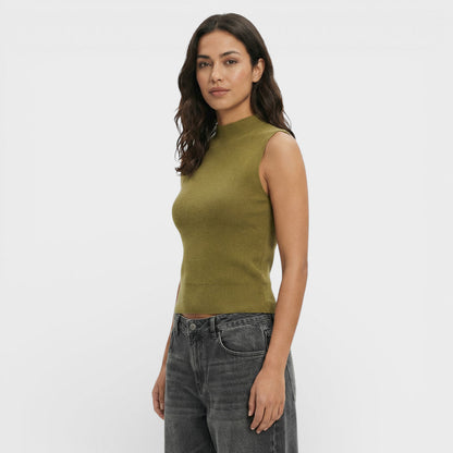 Chaleco Mujer de Punto Cuello Alto