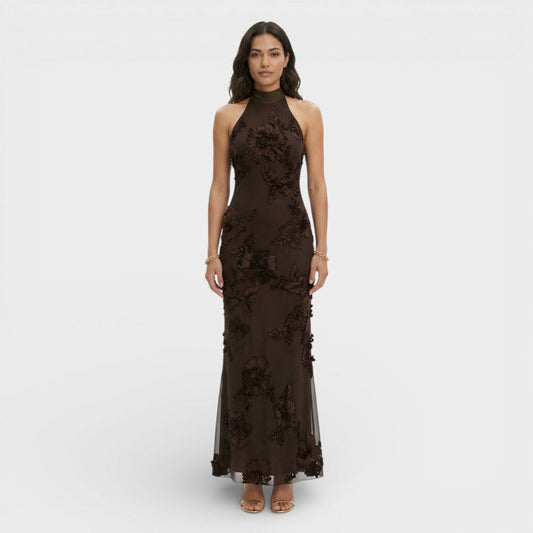 Vestido Maxi Mujer Bordado Floral Ajuste Suelto - Mavetta