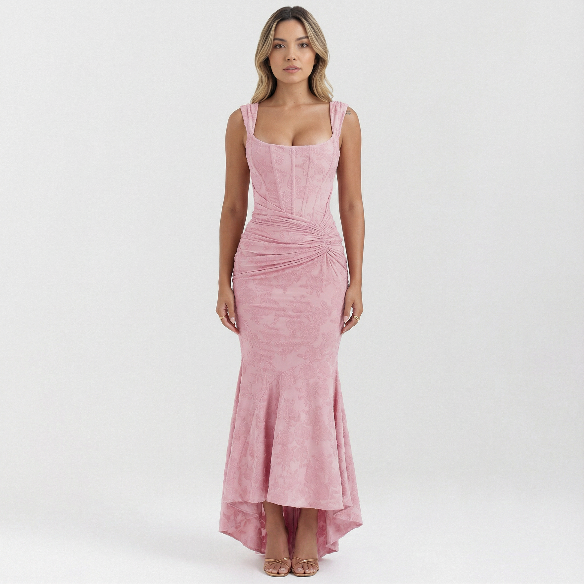 Vestido Largo Mujer Floral Silueta Fluida Sin Mangas - Mavetta