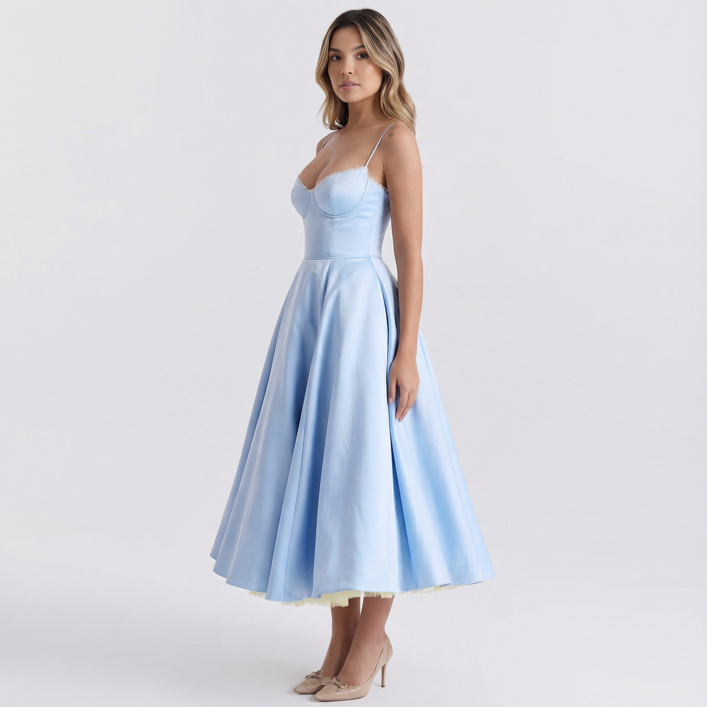 Vestido Mujer Corte Entallado Tela Suave