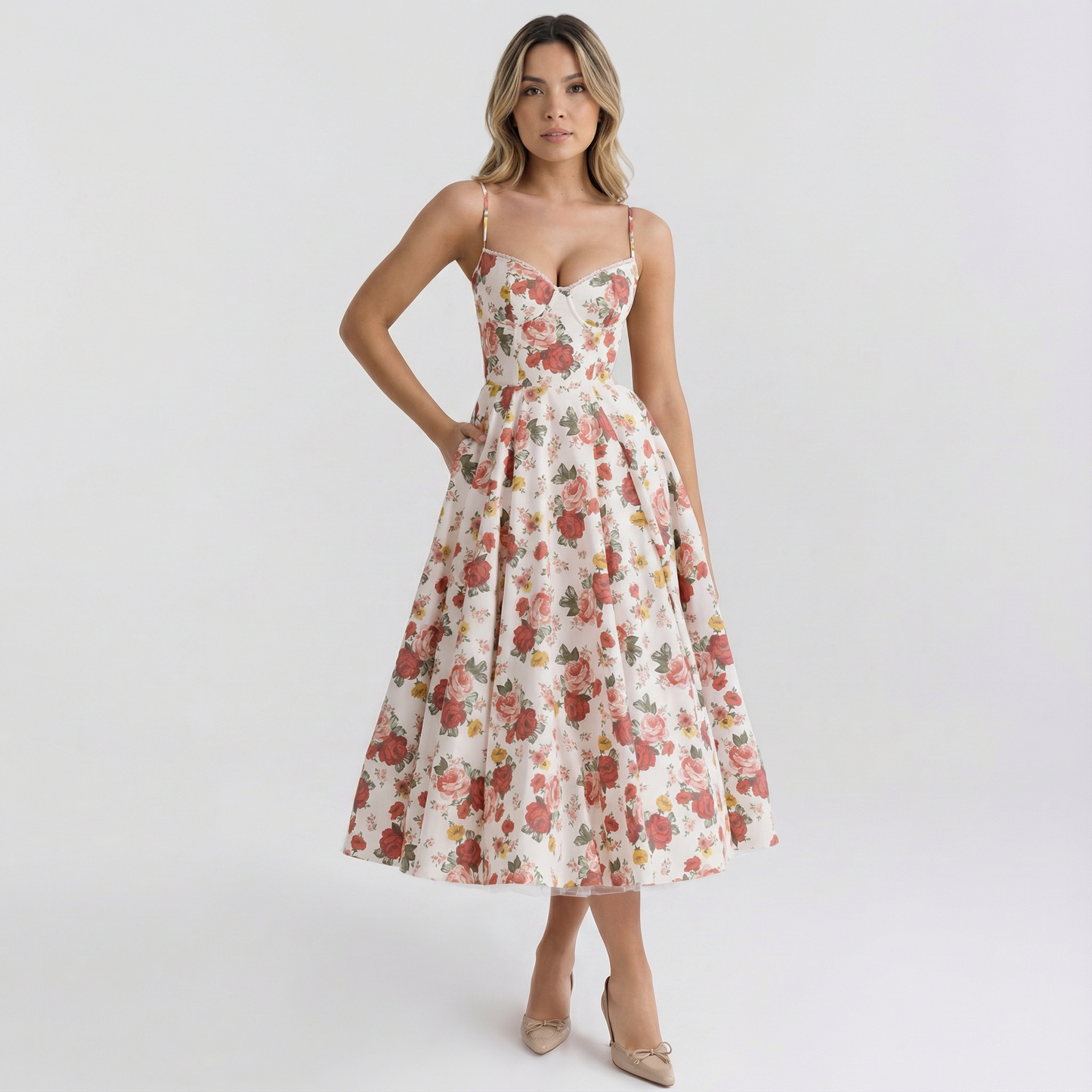 Vestido Mujer Corte Entallado Tela Suave