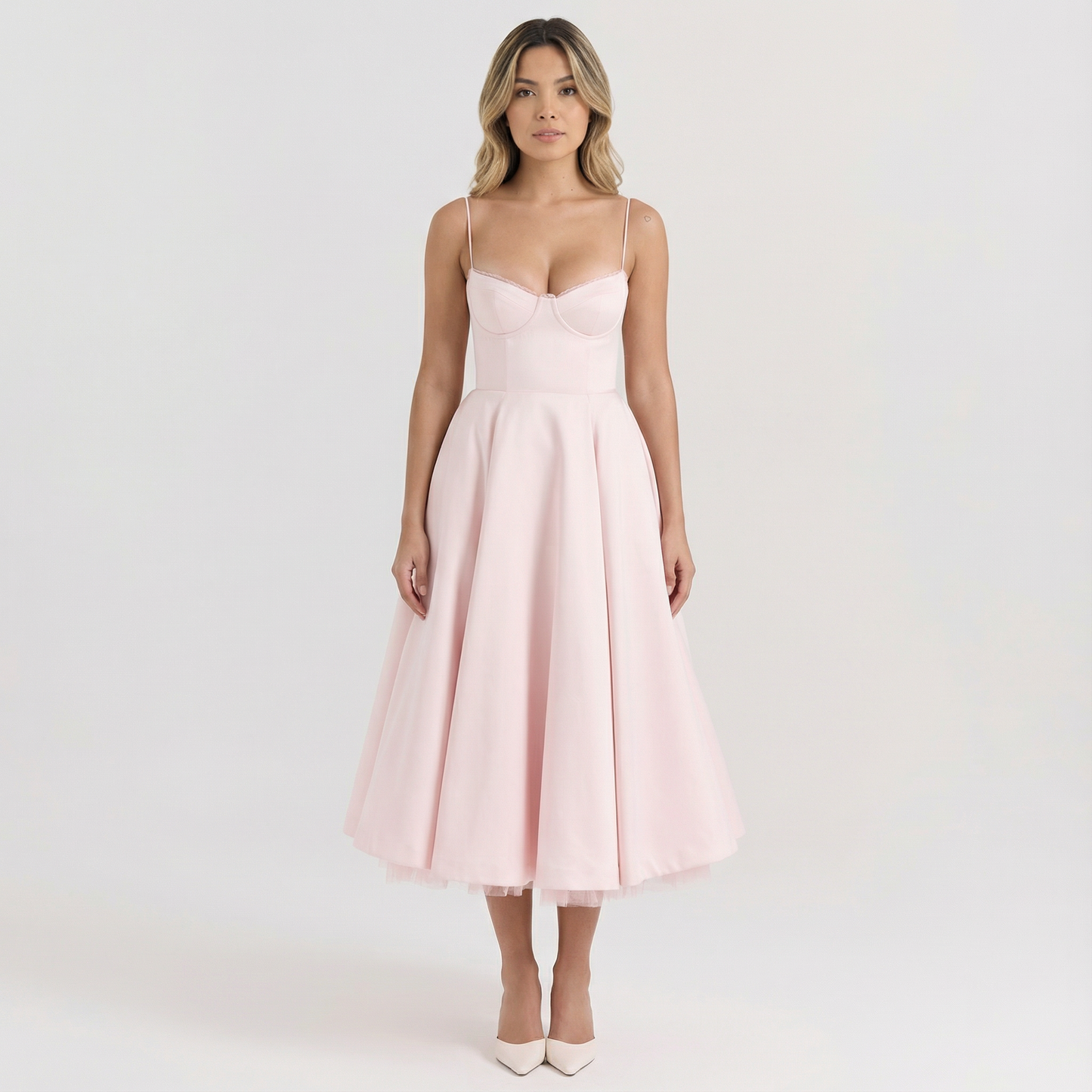 Vestido Mujer Corte Entallado Tela Suave
