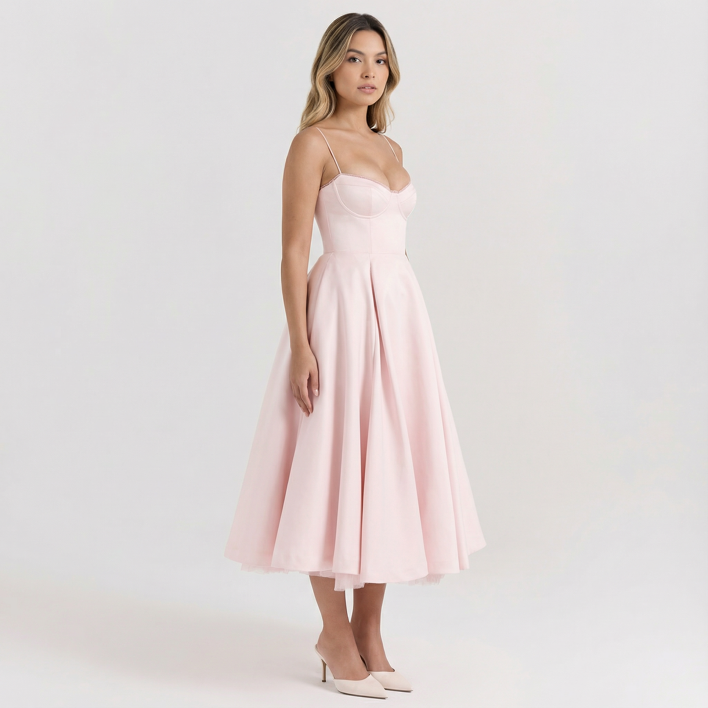 Vestido Mujer Corte Entallado Tela Suave