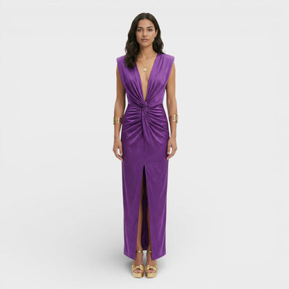 Vestido Midi Mujer Fiesta Escote Pico