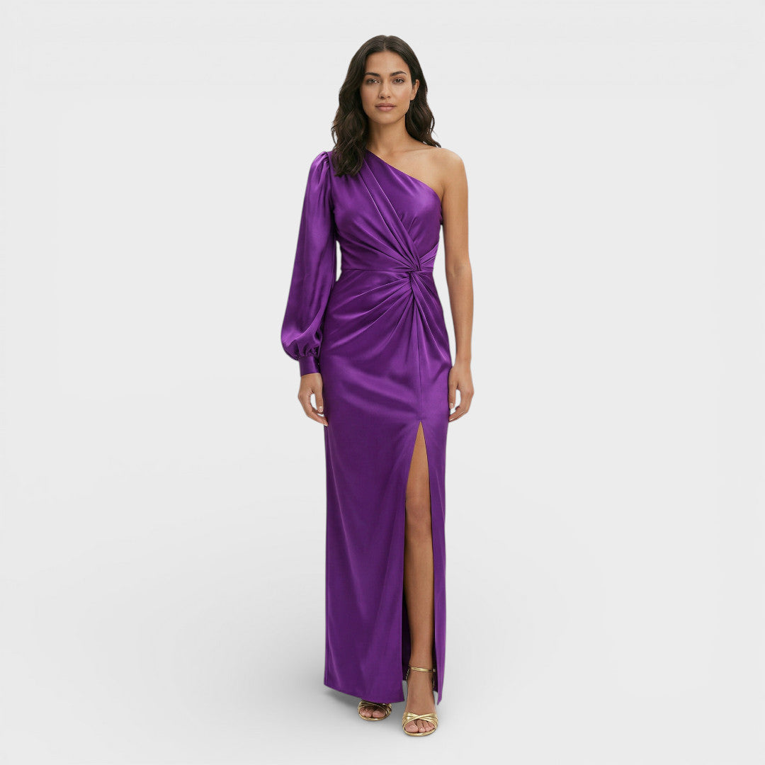 Vestido Largo Mujer Un Hombro Ajustado