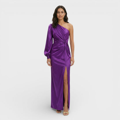 Vestido Largo Mujer Un Hombro Ajustado