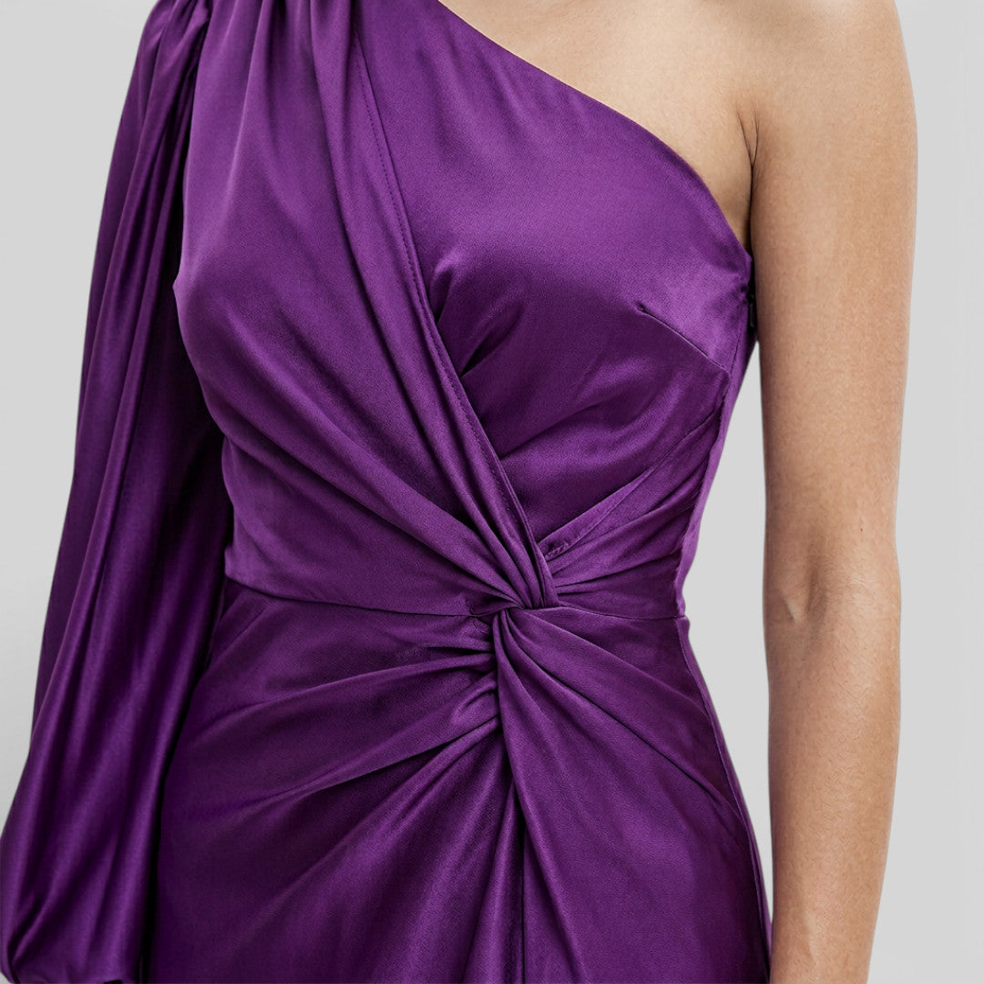 Vestido Largo Mujer Un Hombro Ajustado