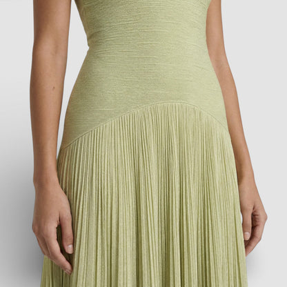 Vestido Largo Mujer Plisado Elegante