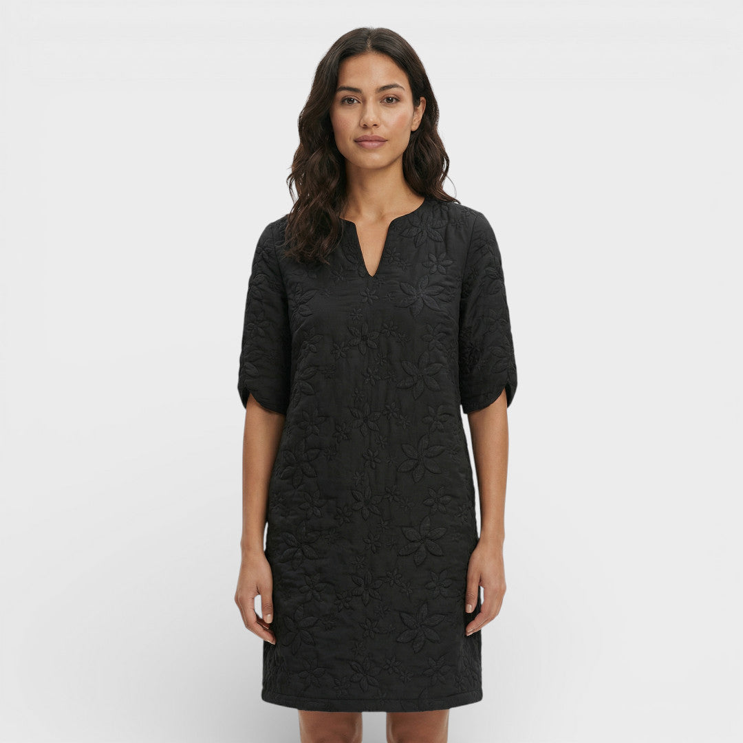 Vestido Midi Mujer Bordado Floral Ajuste Regular