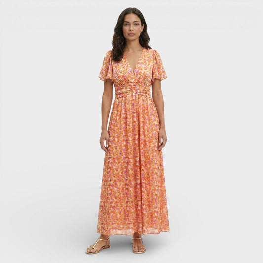 Vestido Largo Mujer de Tela Floral Corte Elegante - Mavetta