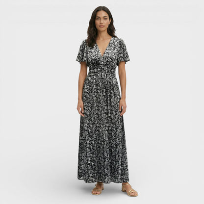 Vestido Largo Mujer de Tela Floral Corte Elegante