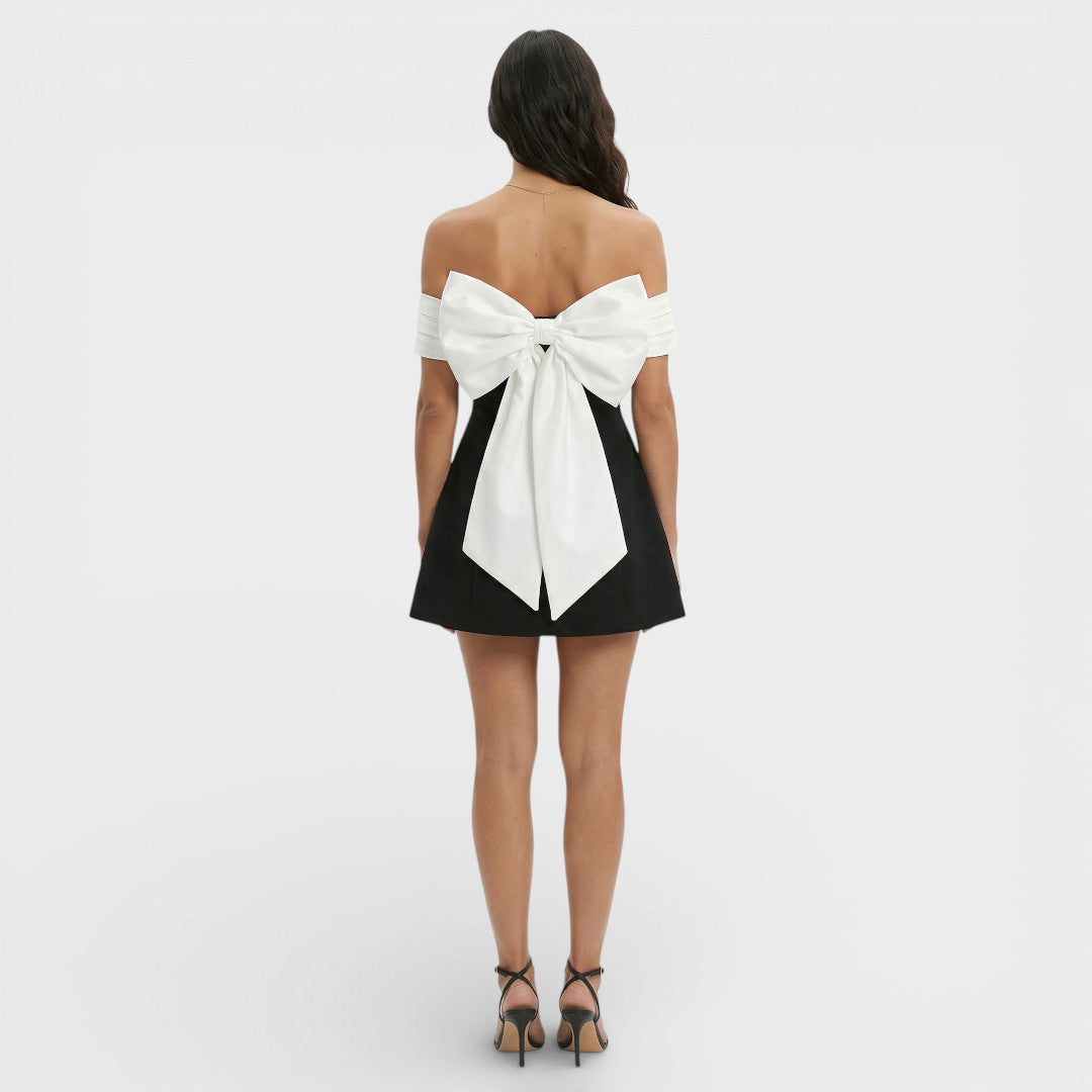 Vestido Mini Mujer Escote Bardot Ajuste Elegante