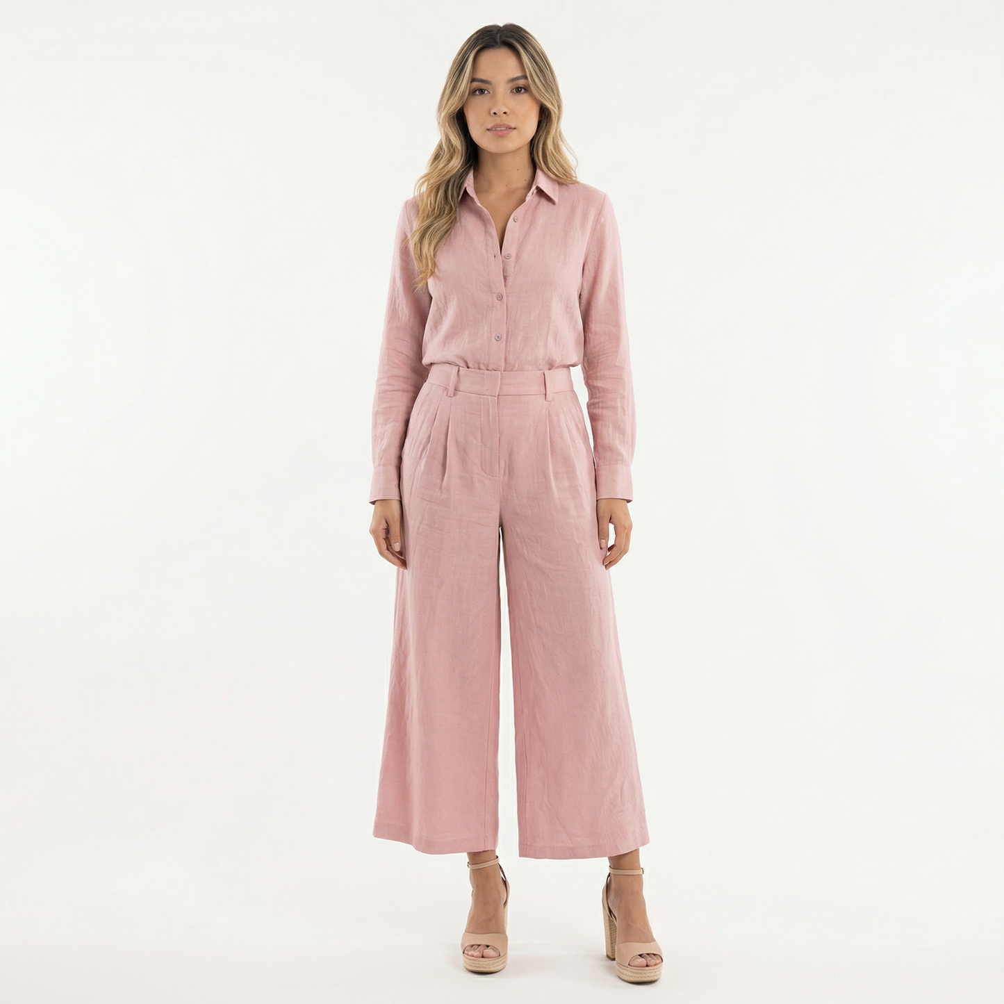 Conjunto Mujer de Lino Pantalón Ancho - Mavetta