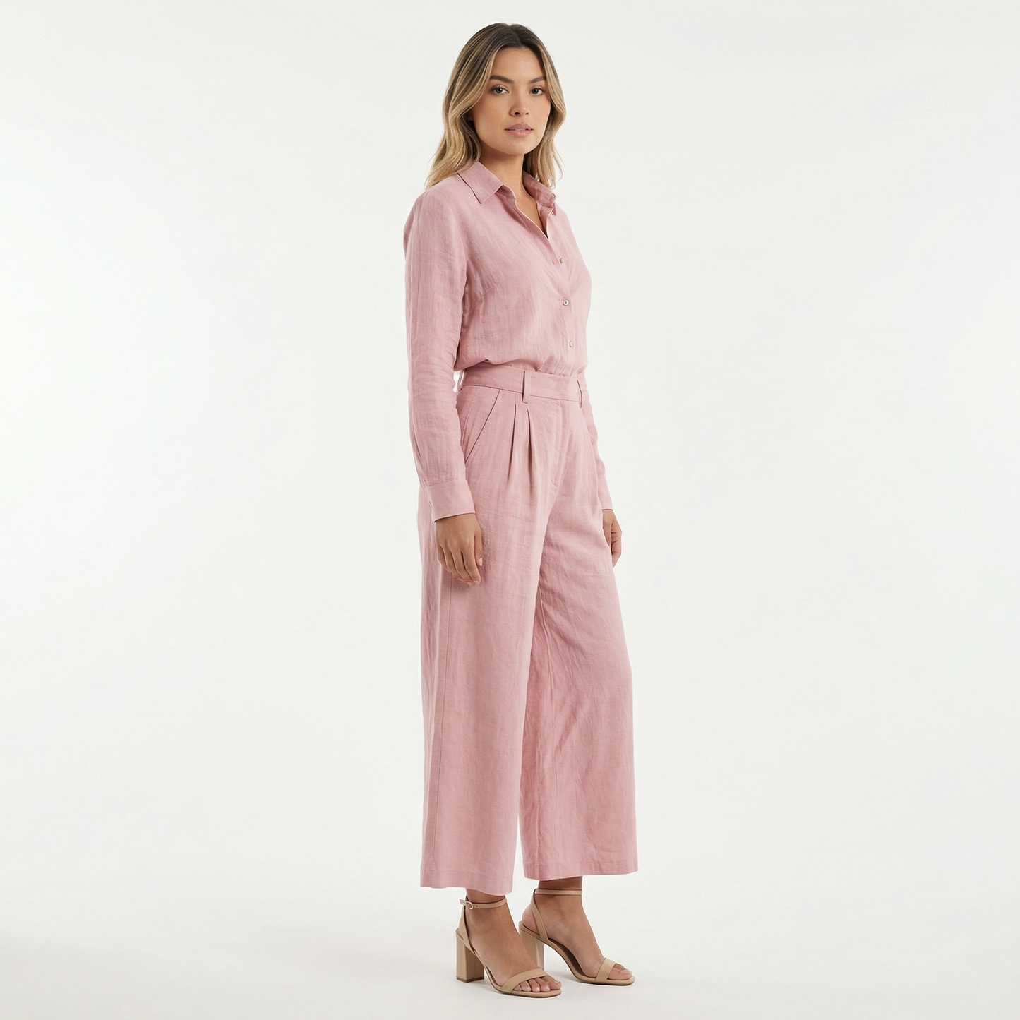 Conjunto Mujer de Lino Pantalón Ancho