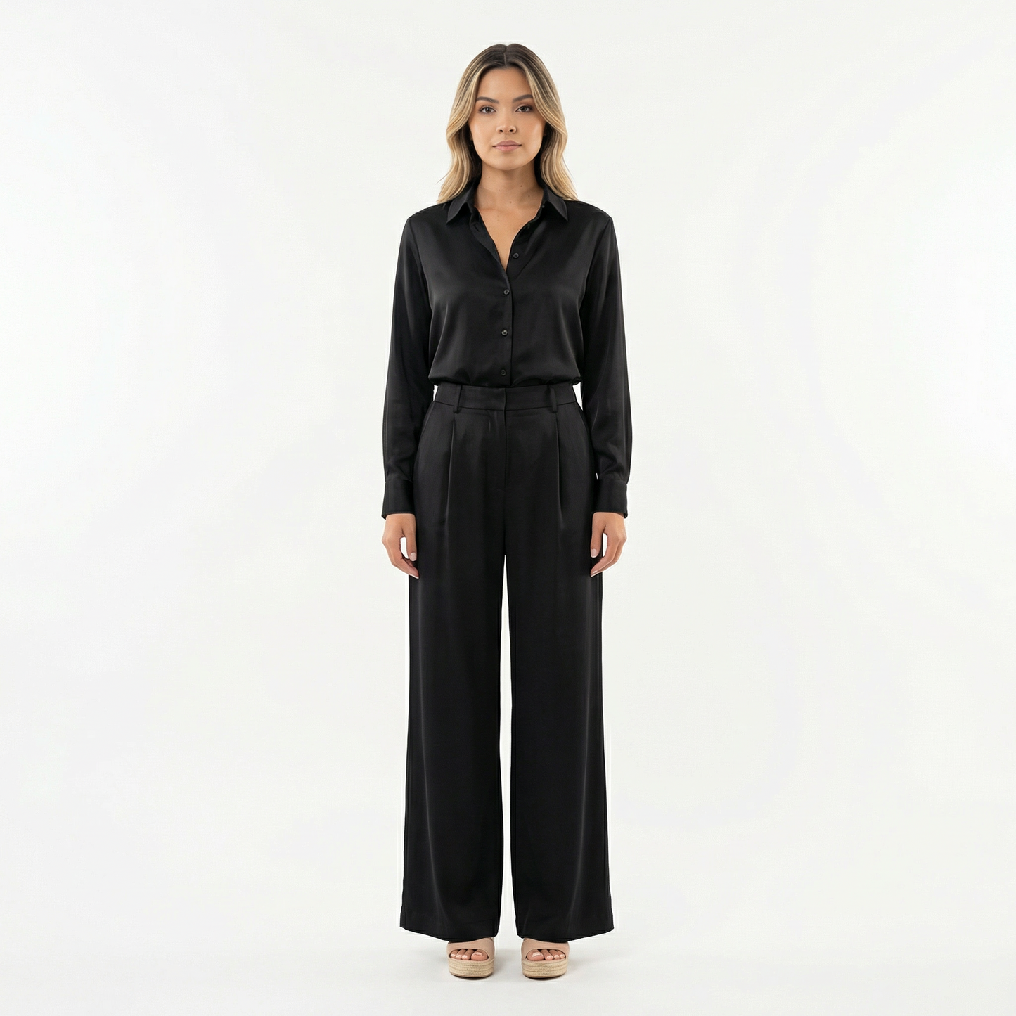 Conjunto Mujer de Lino Pantalón Ancho