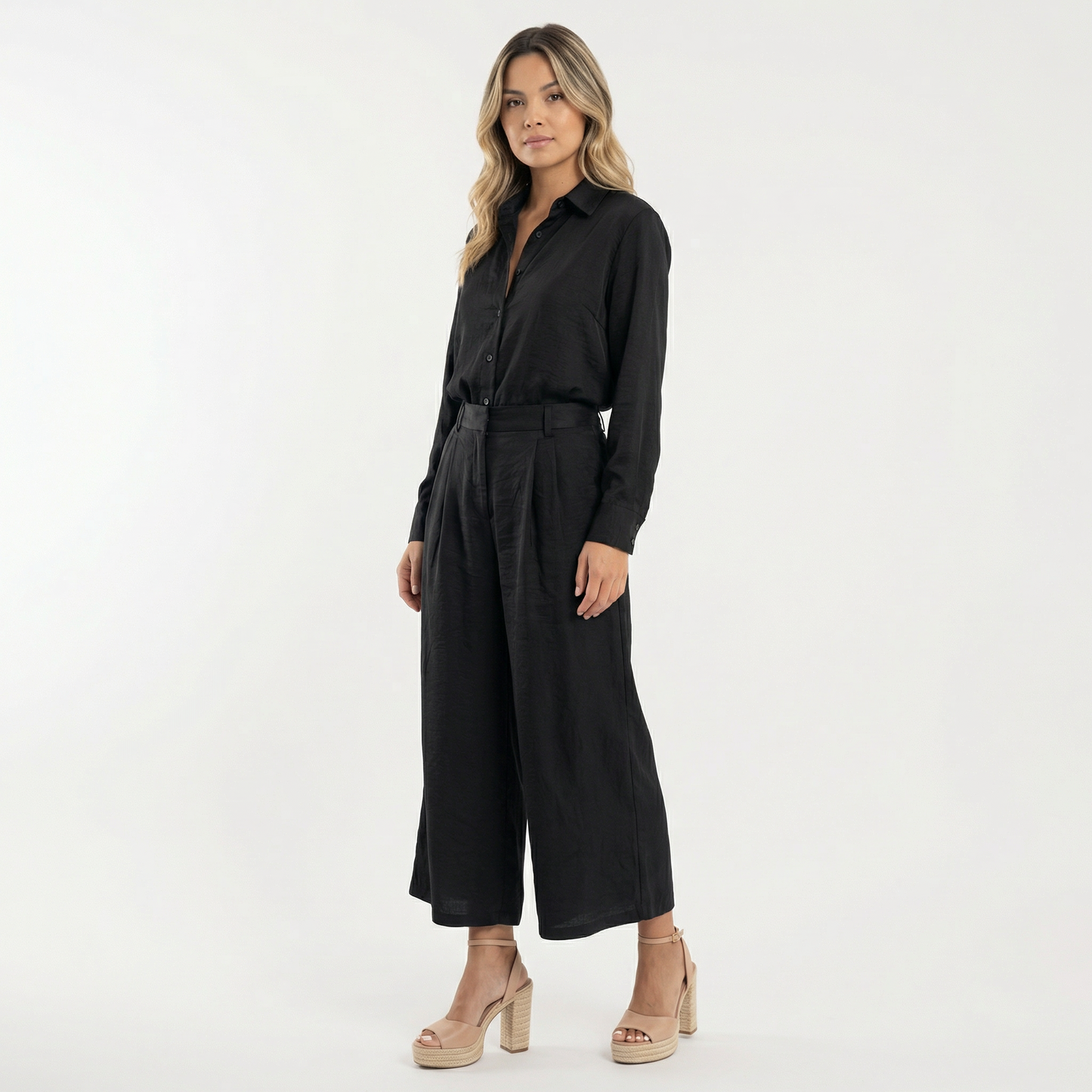Conjunto Mujer de Lino Pantalón Ancho