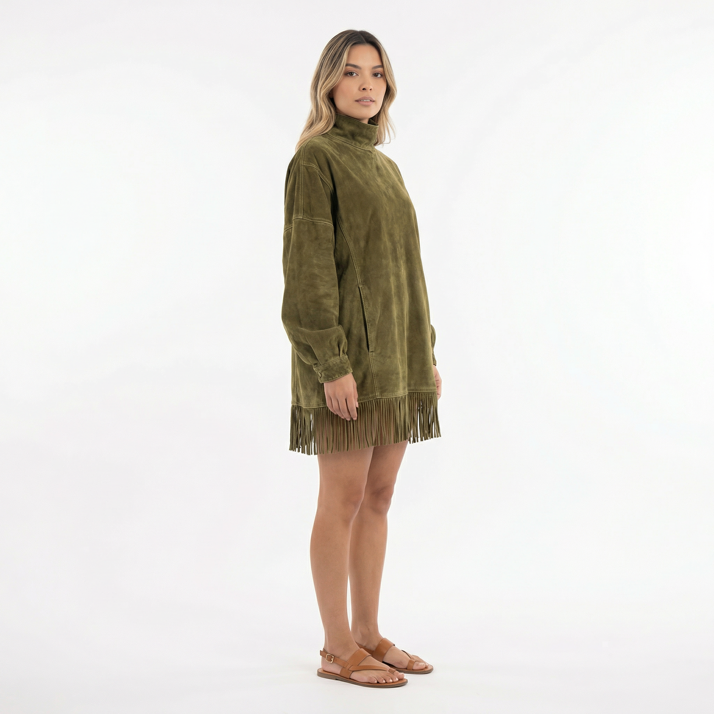 Vestido Corto Mujer de Antelina con Flecos