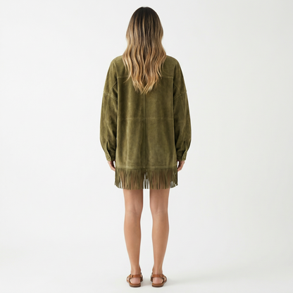 Vestido Corto Mujer de Antelina con Flecos