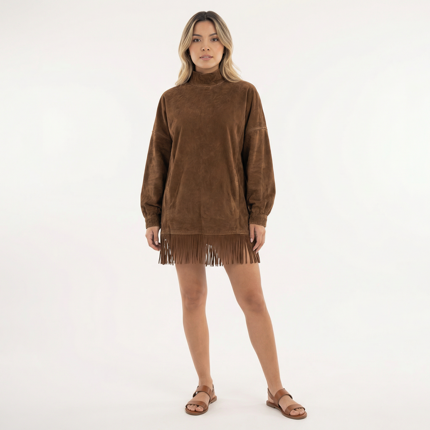 Vestido Corto Mujer de Antelina con Flecos