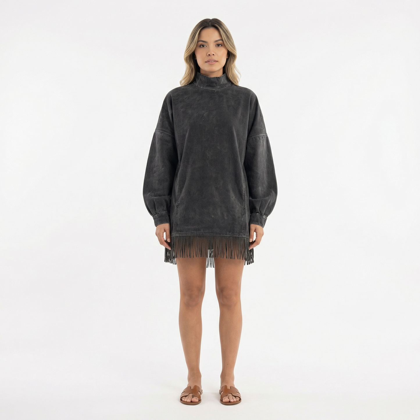 Vestido Corto Mujer de Antelina con Flecos