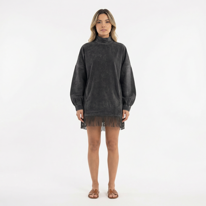 Vestido Corto Mujer de Antelina con Flecos
