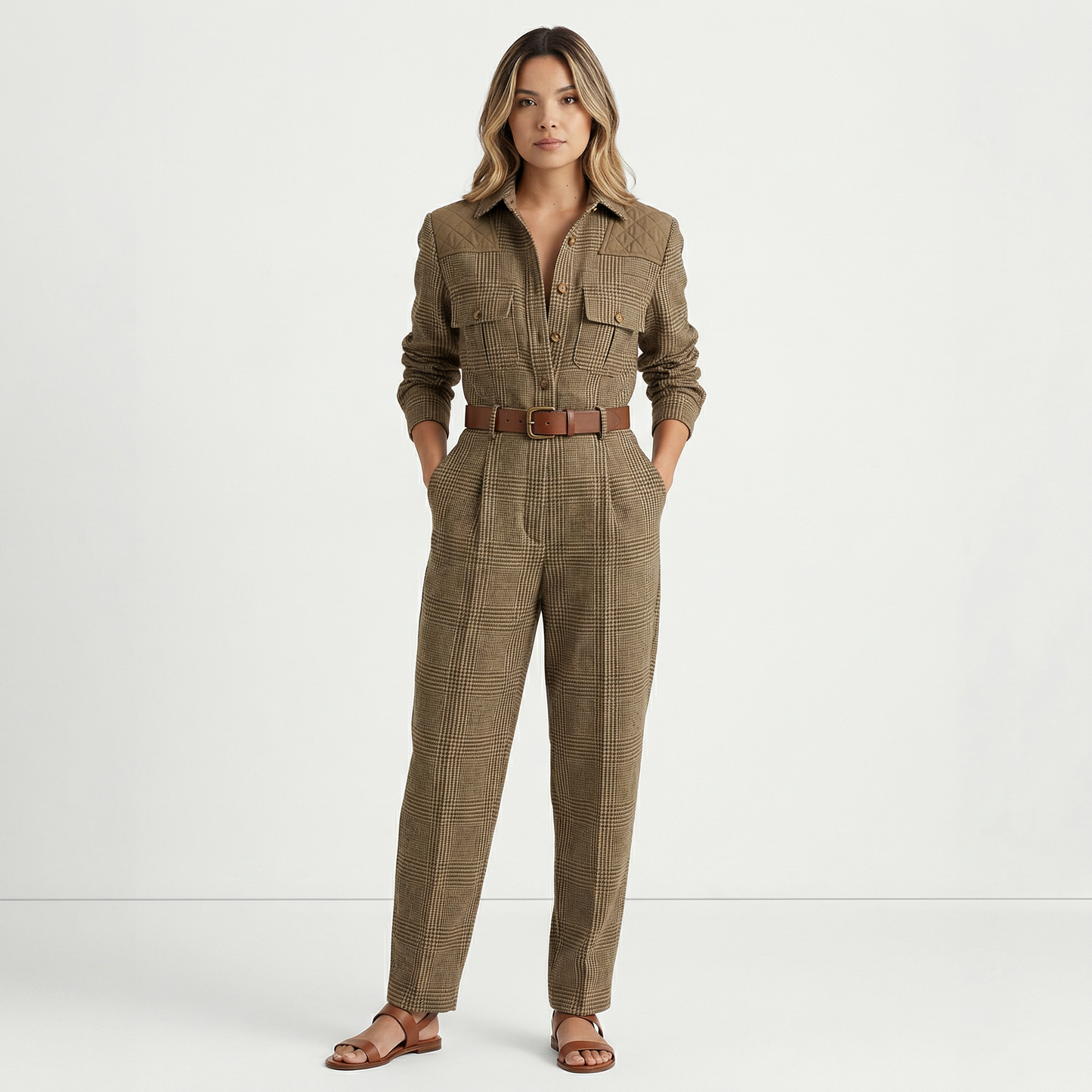 Mono Mujer de Tweed Estampado Cuadros - Mavetta