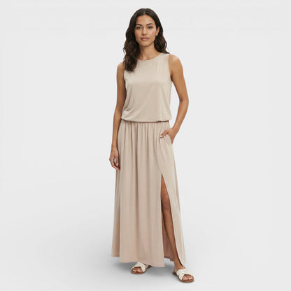 Vestido Largo Mujer Sin Mangas Ajuste Holgado