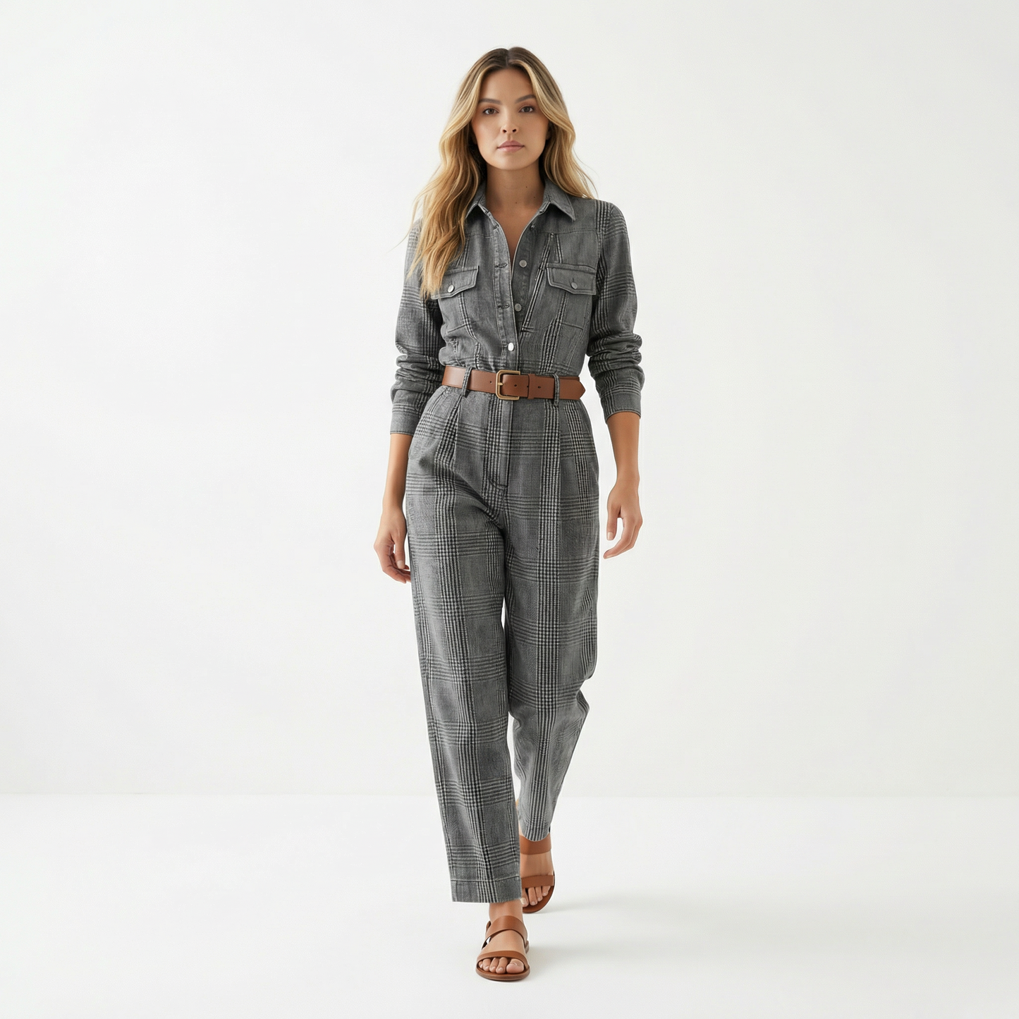 Mono Mujer de Tweed Estampado Cuadros