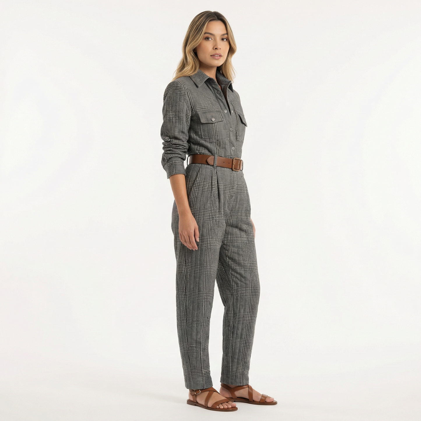 Mono Mujer de Tweed Estampado Cuadros