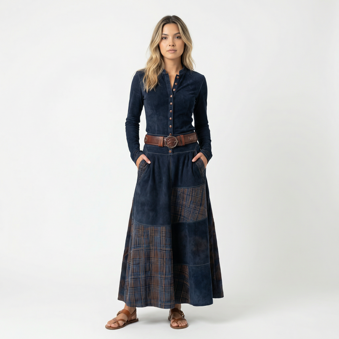 Vestido Largo Mujer Antelina Estilo Vintage - Mavetta