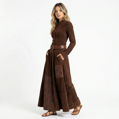 Vestido Largo Mujer Antelina Estilo Vintage