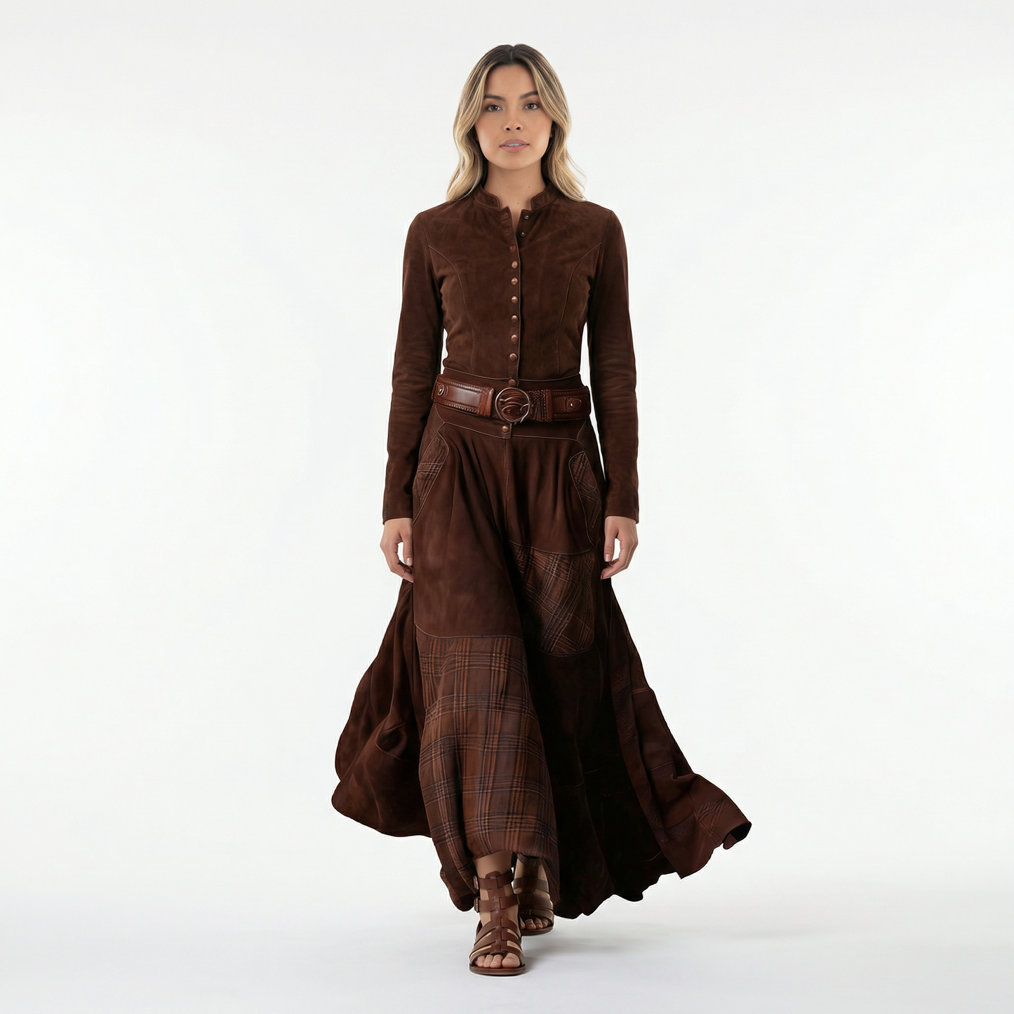 Vestido Largo Mujer Antelina Estilo Vintage