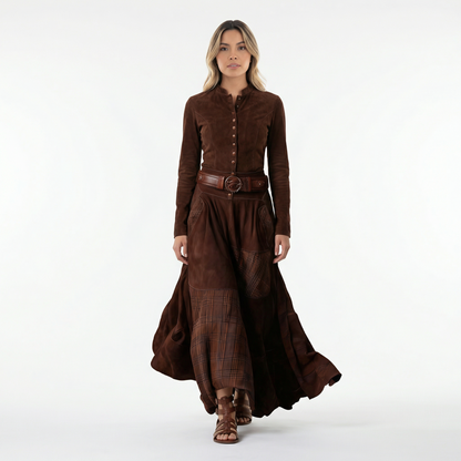 Vestido Largo Mujer Antelina Estilo Vintage